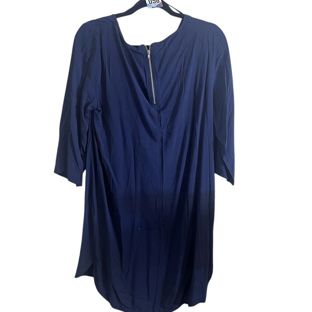 Vila Womens Shift Dress Large Blue Zip Back